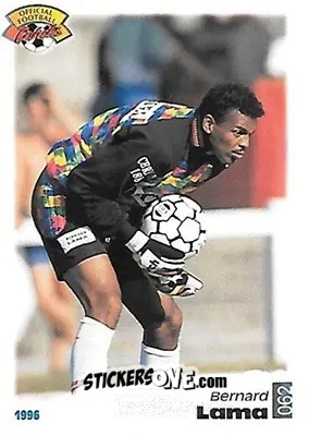 Sticker Bernard Lama - U.N.F.P. Football Cards 1995-1996 n. 62 - Panini
