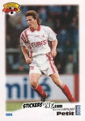 Sticker Emmanuel Petit - U.N.F.P. Football Cards 1995-1996 n. 89 - Panini