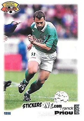Sticker Franck Priou - U.N.F.P. Football Cards 1995-1996 n. 92 - Panini
