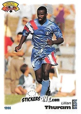 Sticker Lilian Thuram - U.N.F.P. Football Cards 1995-1996 n. 112 - Panini