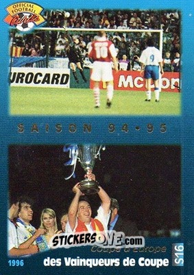 Sticker Coupe d'fEurope des Vainqqueurs de Coupe - U.N.F.P. Football Cards 1995-1996 n. S16 - Panini