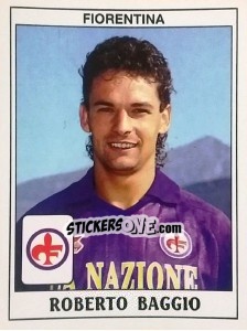 Sticker Roberto Baggio - Calciatori 1989-1990 n. 127 - Panini