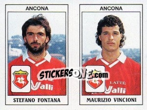 Sticker Stefano Fontana / Maurizio Vincioni - Calciatori 1989-1990 n. 346 - Panini