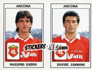 Sticker Massimo Gadda / Davide Zannoni - Calciatori 1989-1990 n. 348 - Panini