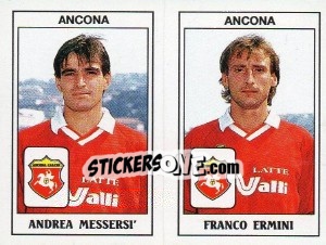 Sticker Andrea Messersì / Franco Ermini - Calciatori 1989-1990 n. 349 - Panini