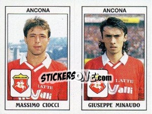 Sticker Massimo Ciocci / Giuseppe Minaudo - Calciatori 1989-1990 n. 350 - Panini