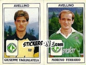 Cromo Giuseppe Taglialatela / Moreno Ferrario - Calciatori 1989-1990 - Panini