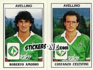 Cromo Roberto Amodio / Costanzo Celestini - Calciatori 1989-1990 - Panini