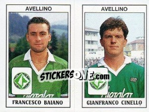 Sticker Francesco Baiano / Gianfranco Cinello - Calciatori 1989-1990 n. 358 - Panini