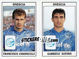 Sticker Francesco Zanoncelli / Gabriele Savino - Calciatori 1989-1990 - Panini