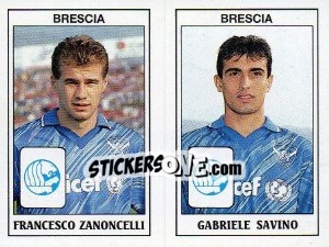 Figurina Francesco Zanoncelli / Gabriele Savino - Calciatori 1989-1990 - Panini