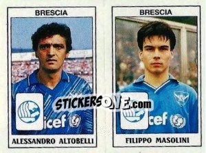 Sticker Alessandro Altobelli / Filippo Masolini - Calciatori 1989-1990 n. 374 - Panini