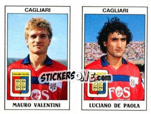 Sticker Mauro Valentini / Luciano De Paola - Calciatori 1989-1990 n. 379 - Panini