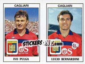 Sticker Ivo Pulga / Lucio Bernardini - Calciatori 1989-1990 n. 380 - Panini