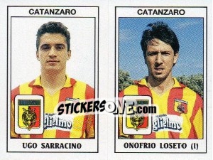 Sticker Ugo Sarracino / Onofrio Loseto - Calciatori 1989-1990 n. 387 - Panini