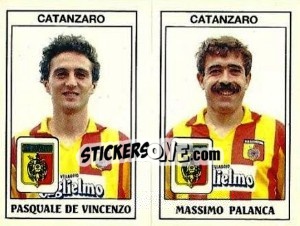 Sticker Pasquale De Vincenzo / Massimo Palanca - Calciatori 1989-1990 n. 389 - Panini