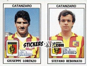 Sticker Giuseppe Lorenzo / Stefano Rebonato - Calciatori 1989-1990 n. 390 - Panini