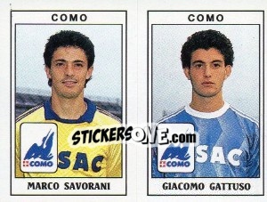 Cromo Marco Savorani / Giacomo Gattuso - Calciatori 1989-1990 - Panini