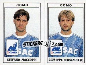Sticker Stefano Maccoppi / Giuseppe Ferazzoli - Calciatori 1989-1990 n. 395 - Panini
