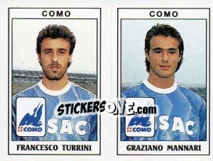 Sticker Francesco Turrini / Graziano Mannari - Calciatori 1989-1990 n. 397 - Panini