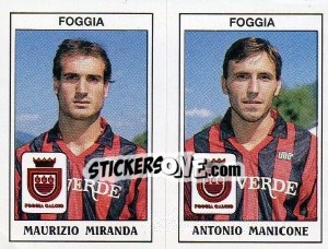 Sticker Maurizio Miranda / Antonio Manicone - Calciatori 1989-1990 n. 411 - Panini
