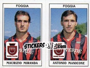 Cromo Maurizio Miranda / Antonio Manicone - Calciatori 1989-1990 - Panini