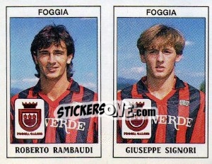 Sticker Roberto Rambaudi / Giuseppe Signori - Calciatori 1989-1990 n. 413 - Panini