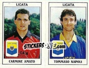 Sticker Carmine Amato / Tommaso Napoli - Calciatori 1989-1990 n. 417 - Panini