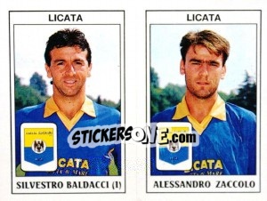 Sticker Silvestro Baldacci / Alessandro Zaccolo - Calciatori 1989-1990 n. 419 - Panini
