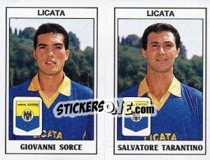 Sticker Giovanni Sorce / Salvatore Tarantino - Calciatori 1989-1990 n. 422 - Panini