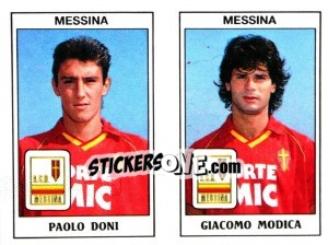 Sticker Paolo Doni / Giacomo Modica - Calciatori 1989-1990 - Panini