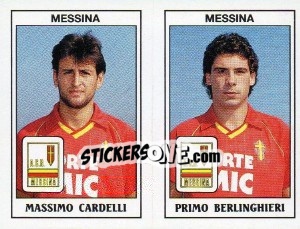 Sticker Massimo Cardelli / Primo Berlinghieri - Calciatori 1989-1990 - Panini