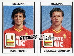 Sticker Igor Protti / Vincenzo Onorato - Calciatori 1989-1990 - Panini