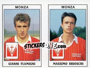 Sticker Gianni Flamigni / Massimo Brioschi - Calciatori 1989-1990 n. 435 - Panini