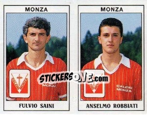 Sticker Fulvio Saini / Anselmo Robbiati - Calciatori 1989-1990 n. 436 - Panini