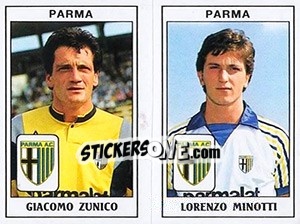 Sticker Giacomo Zunico / Lorenzo Minotti - Calciatori 1989-1990 n. 449 - Panini