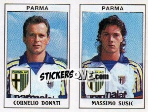 Sticker Cornelio Donati / Massimo Susic - Calciatori 1989-1990 n. 450 - Panini