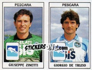 Sticker Giuseppe Zinetti / Giorgio De Trizio - Calciatori 1989-1990 - Panini