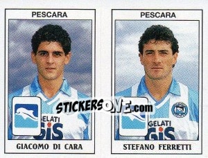 Cromo Giacomo Di Cara / Stefano Ferretti - Calciatori 1989-1990 - Panini