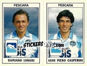 Cromo Damiano Longhi / Gian Piero Gasperini - Calciatori 1989-1990 - Panini