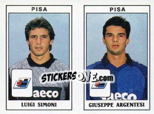 Sticker Luigi Simoni / Giuseppe Argentesi - Calciatori 1989-1990 n. 465 - Panini