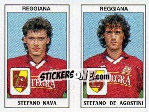 Sticker Stefano Nava / Stefano De Agostini - Calciatori 1989-1990 n. 475 - Panini