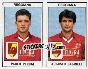 Sticker Paolo Perugi / Augusto Gabriele - Calciatori 1989-1990 n. 476 - Panini