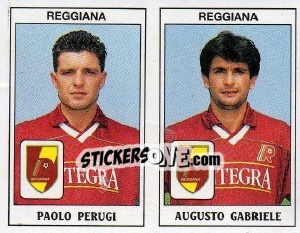 Cromo Paolo Perugi / Augusto Gabriele - Calciatori 1989-1990 - Panini