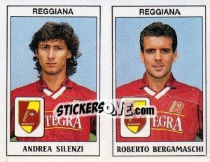 Cromo Andrea Silenzi / Roberto Bergamaschi - Calciatori 1989-1990 - Panini