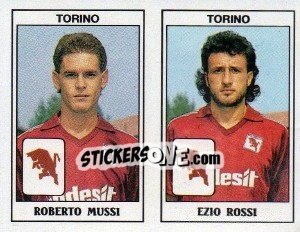 Sticker Roberto Mussi / Ezio Rossi - Calciatori 1989-1990 n. 490 - Panini