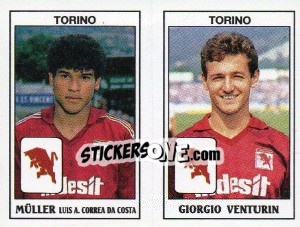 Sticker Müller Luis A. Correa Da Costa / Giorgio Venturin - Calciatori 1989-1990 n. 494 - Panini
