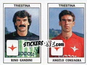 Sticker Rino Gandini / Angelo Consagra - Calciatori 1989-1990 n. 497 - Panini