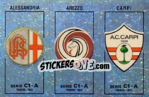 Sticker Stemma Alessandria / Arezzo / Carpi - Calciatori 1989-1990 n. 503 - Panini
