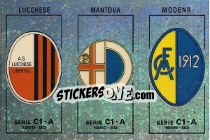 Figurina Stemma Lucchese / Mantova / Modena - Calciatori 1989-1990 - Panini